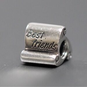 Authentic Pandora 790512 Sterling Silver “Best Friends “ Scroll Bead Charm